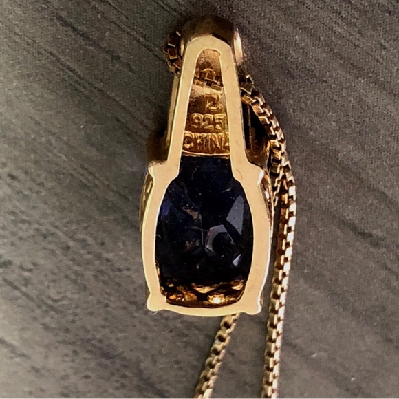 Elegant pure silver Gold plated Blue Jewelry Set - Picture 8 of 14